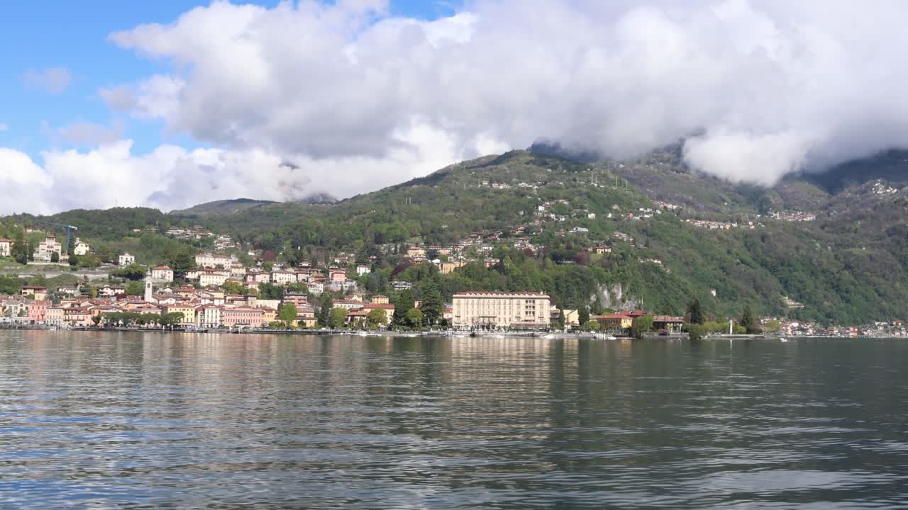 Approaching city of Menaggio on lake Como, northern Italy nature landscape