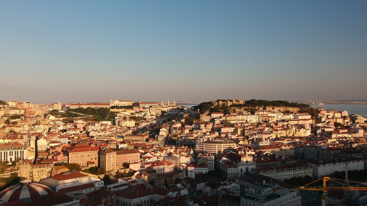 Aerial view of the oldtown of Lisbon, Portugal