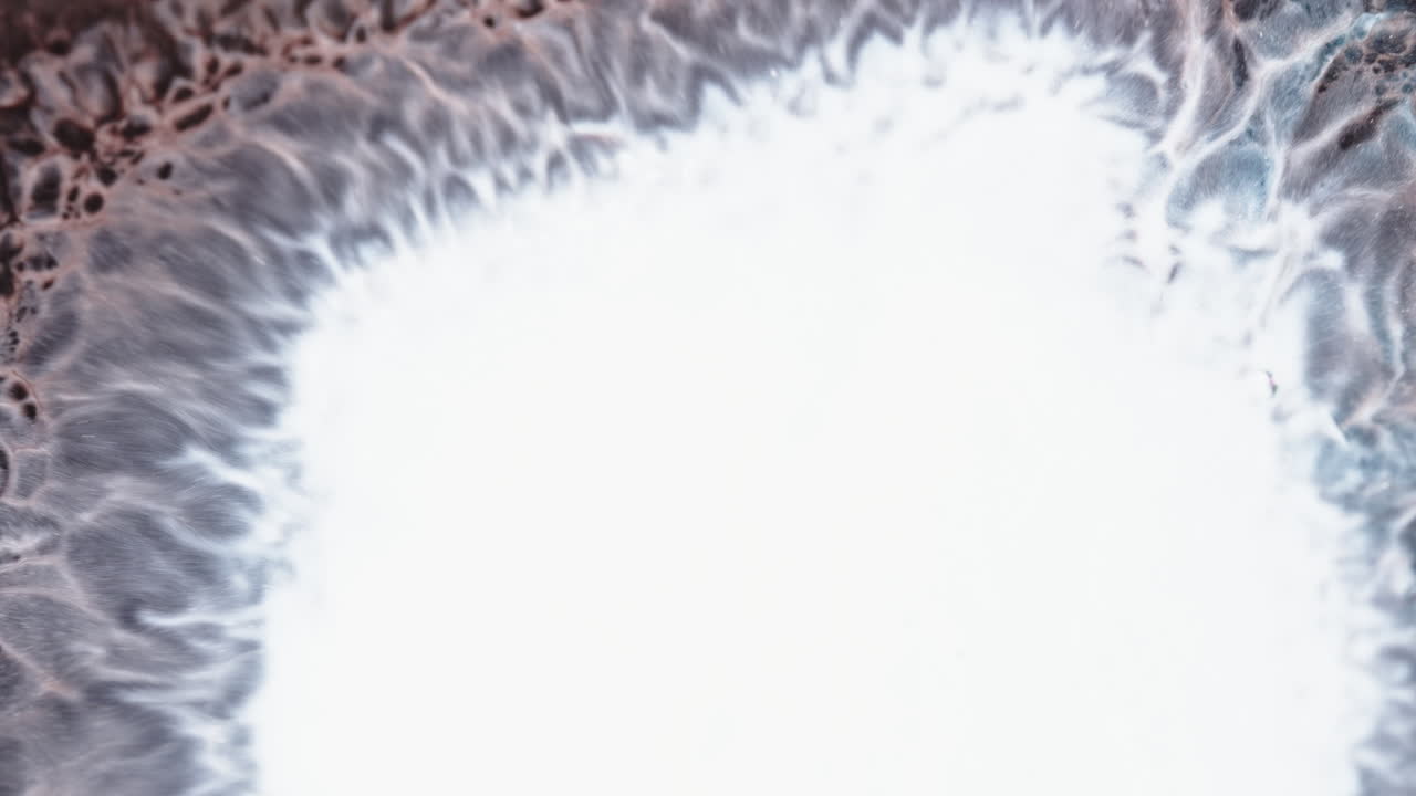 Abstract Fluid Art Painting: Swirls of White, Grey, and Brown