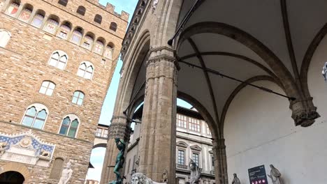 people exploring historic florence square