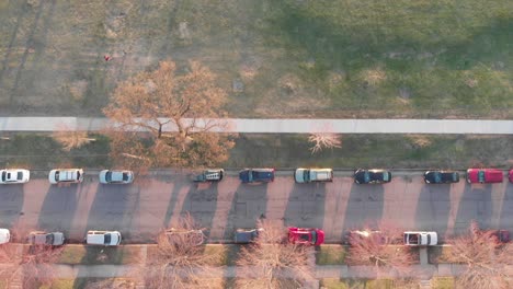 birds-eye-view,-street-during-sunset