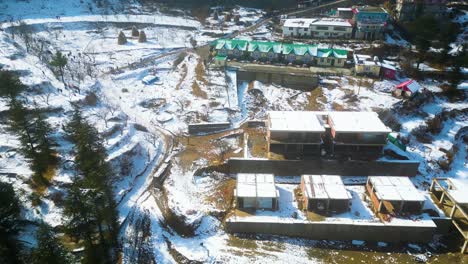 Aerial-view-after-snowfall-in-kufri-shimla