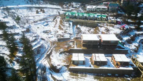 vista aérea después de la nevada en kufri shimla