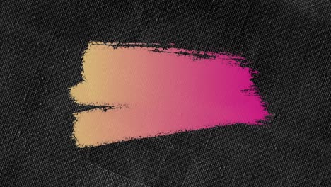 Animation-of-orange-and-pink-brush-strokes-over-moving-black-texture-background