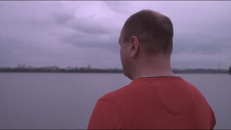 man contemplating a view