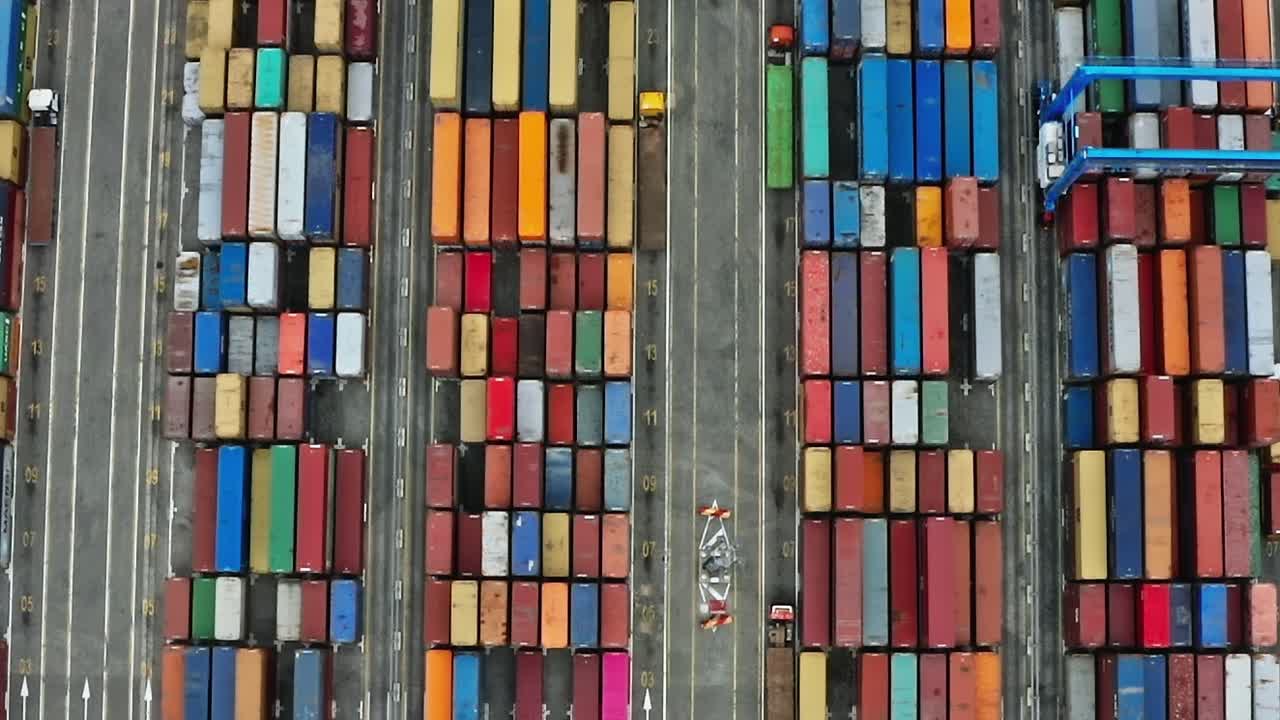 Cargo containers are organized in Accra Ghana at the shipping yard