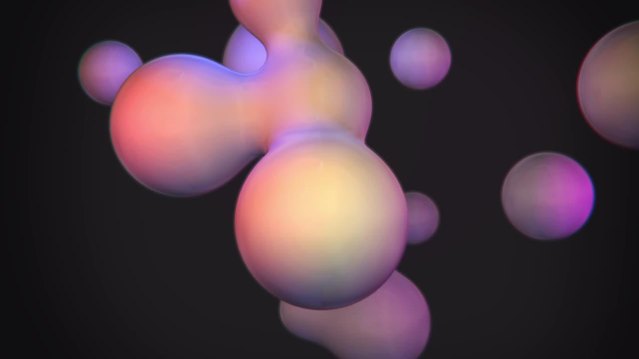 3d Abstract Color Metaballs Background