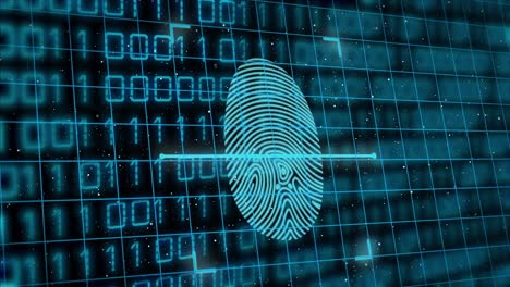 animación del procesamiento de datos sobre un fondo oscuro