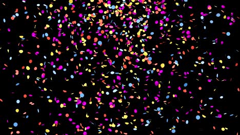 colorful confetti falling down on a green chroma key and black backgrounds.