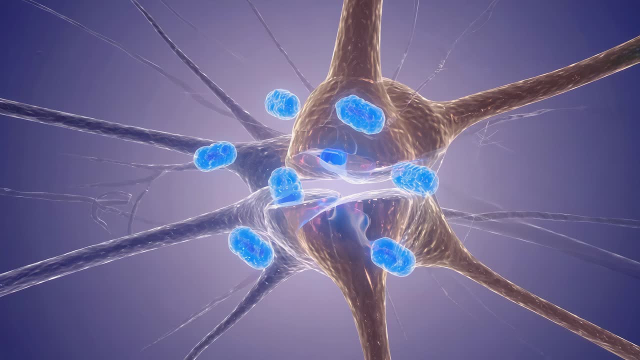 3D Render of Neurons and Synaptic Connections