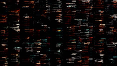 abstract details of computer language, lines flowing on black background, seamless loop. animation. programming code elements on computer screen
