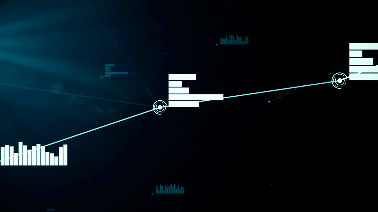 futurista abstracto cyan red y conexión de datos animación sin fisuras