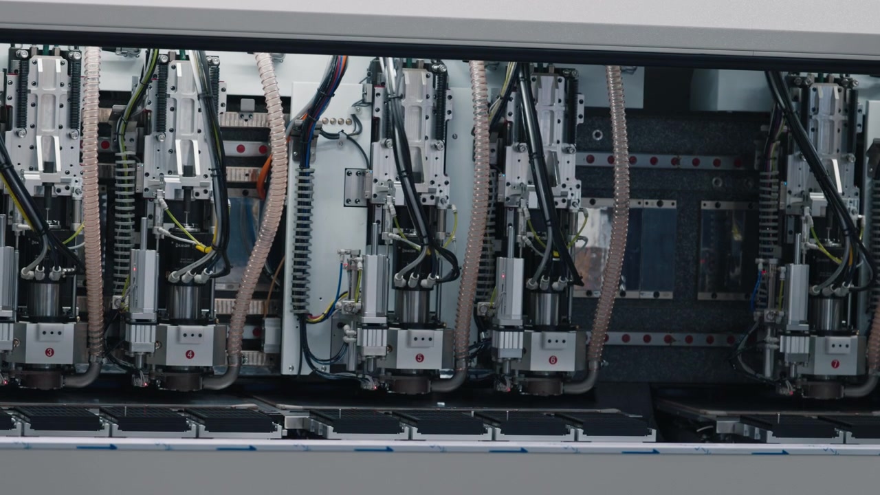 Automated Industrial Robotic Assembly Line in Manufacturing Facility
