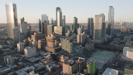 aerial view of skyscrapers in long island city