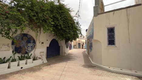 Blick-Auf-Künstlerische-Wandgemälde-Des-Street-Art-Standorts-Djerbahood-Auf-Der-Insel-Djerba-In-Tunesien