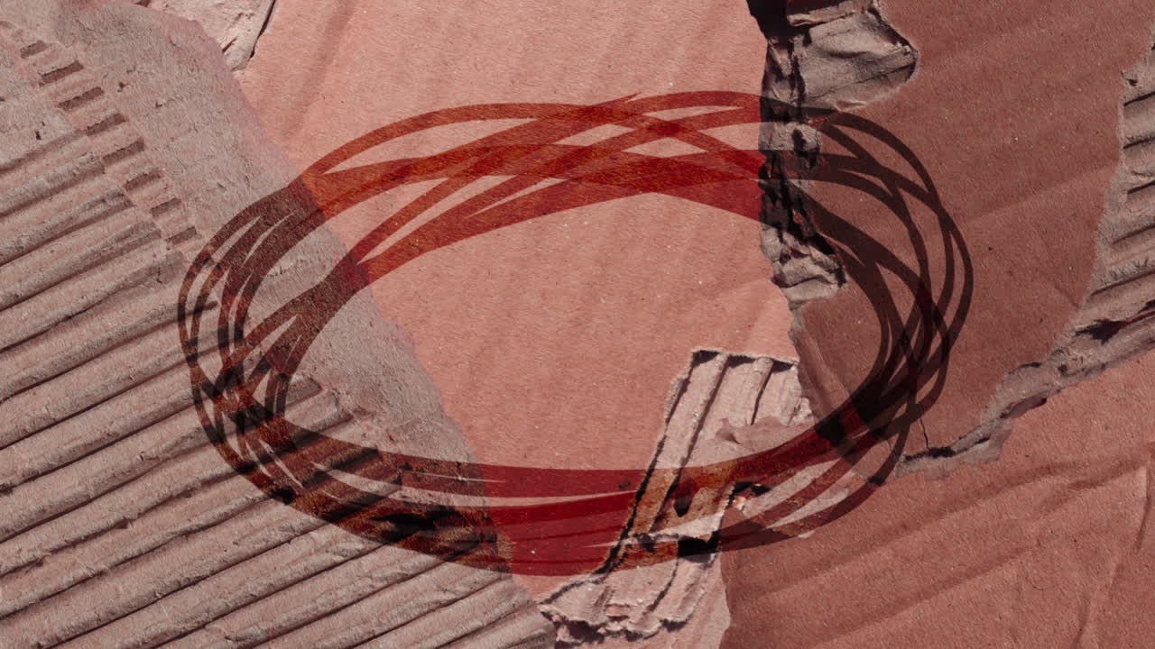 Texture animata di cartone con forme astratte rosse.