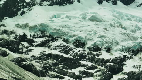 icy glacier retreating in alpine mountain range due to global warming, rob roy