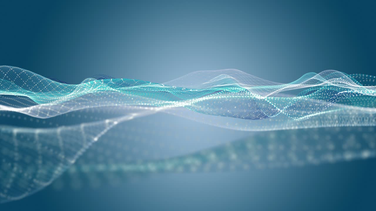 Fantastic animation with particle wave object in slow motion, 4096x2304 loop 4K