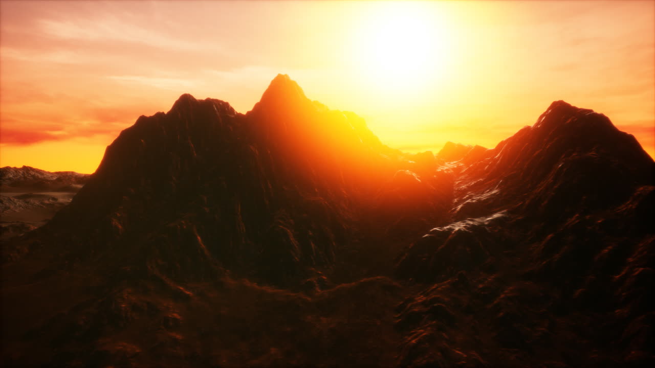 puesta de sol en el valle rocoso