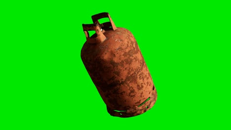 old gas balloon on green chromakey background