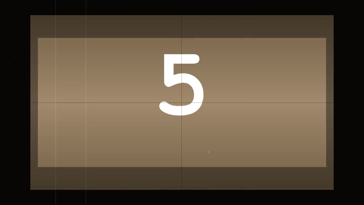 Vintage Film Countdown Leader with Numbers Ten to One