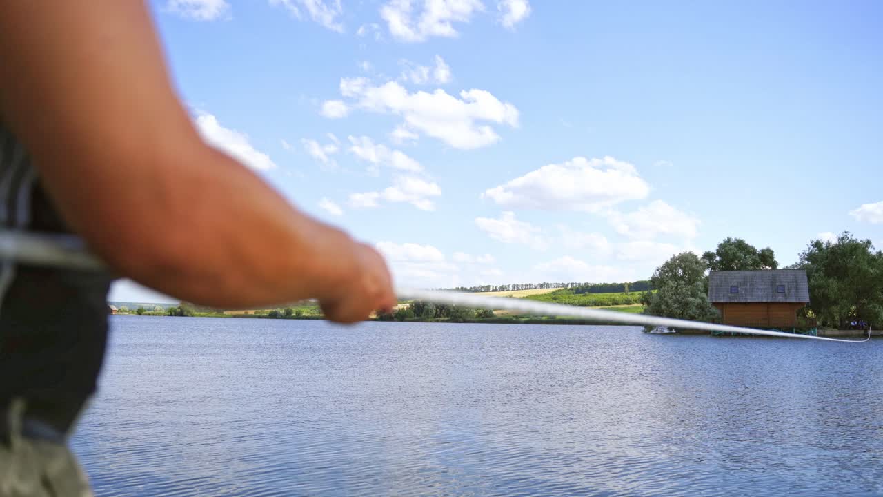 Beauty nature landscape with lake. Amazing landscape of lake with crystal clear water and perfect sky