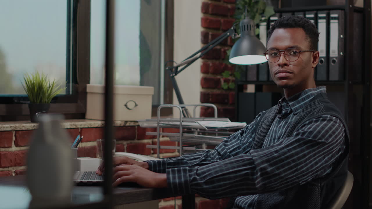 Portrait of business man working on company investment