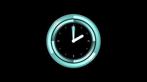 animación de formas en movimiento caleidoscópicas y fondo negro de reloj