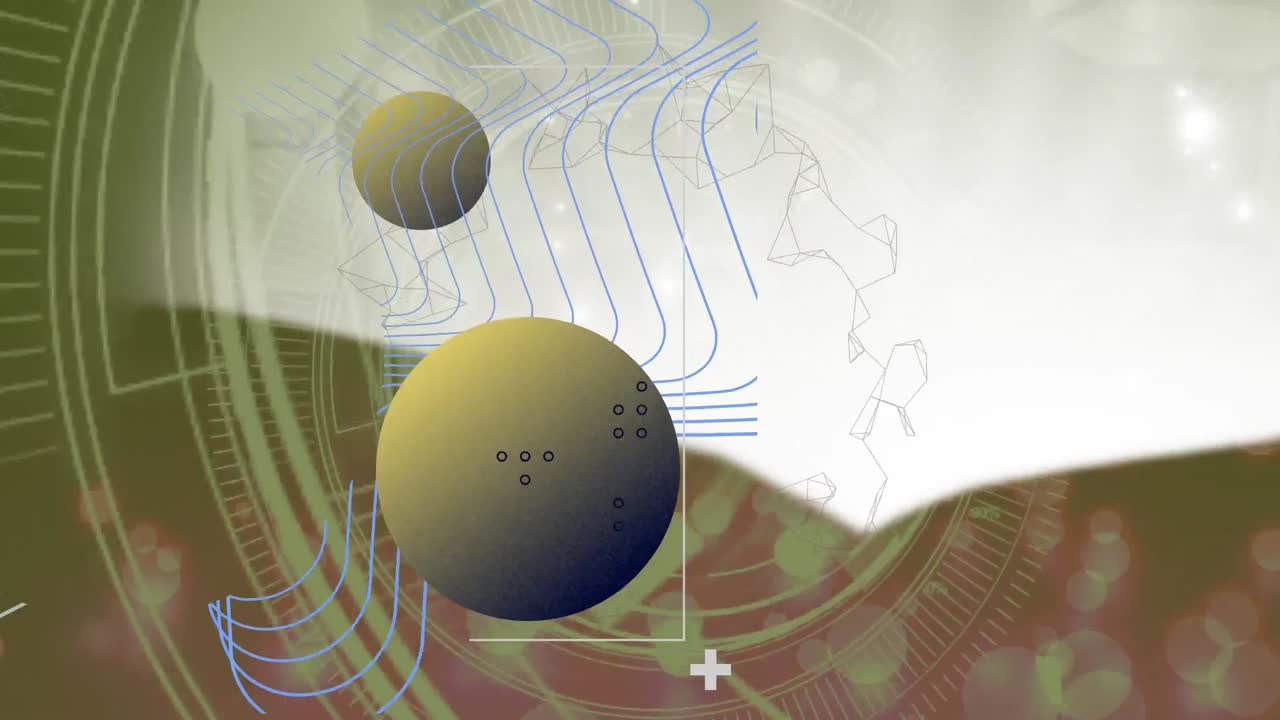 animación de globos y red de conexiones