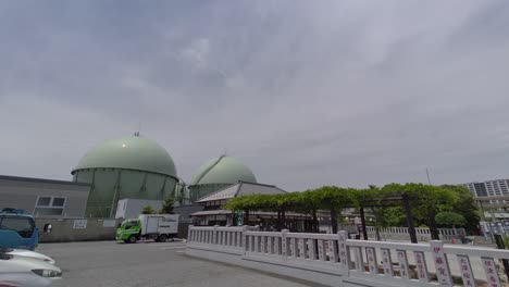 gas tank in japan, tokyo landscape 2022