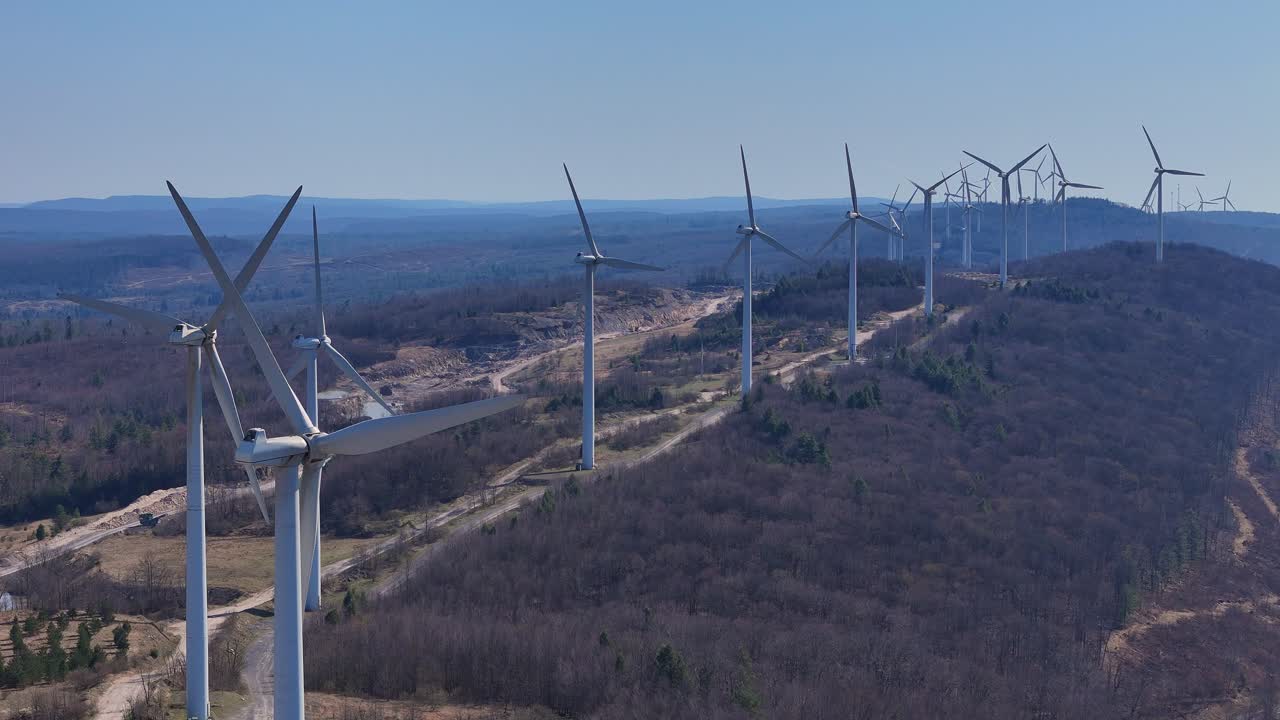 Wind Turbines on Ridge at Mountaineer Wind Energy Center in Thomas, West Virginia, USA
