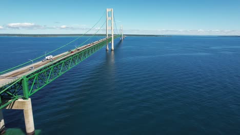 the mackinac bridge stretches five miles across the straits of mackinac to connect mackinaw city and st-1