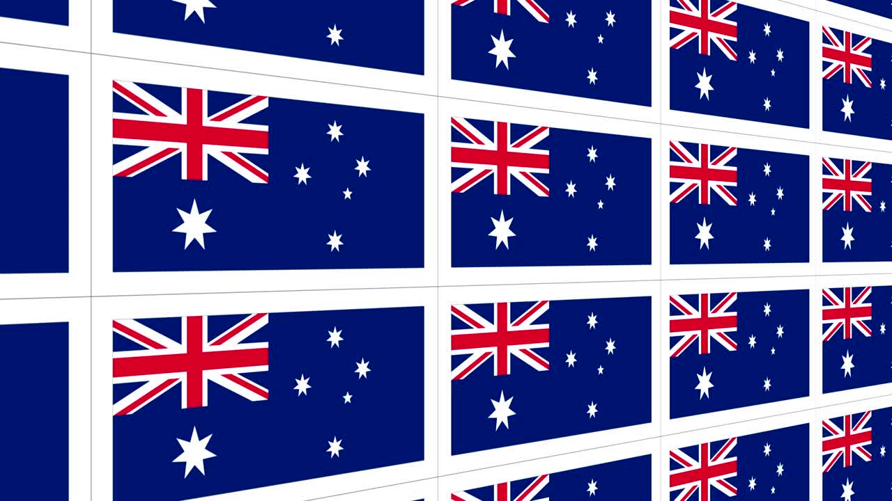 호주 국기 로 된 포스트카드 시트