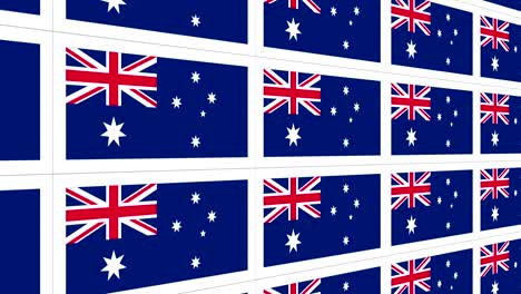 postcards sheet with australia national flag looped
