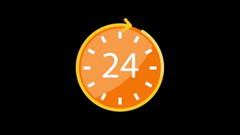 24 hours animation icon.