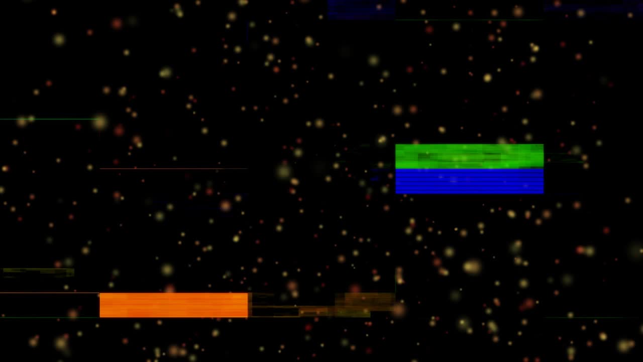 Playback starting bright wide bars entering from sides, sliding, layering, creating starfield loop