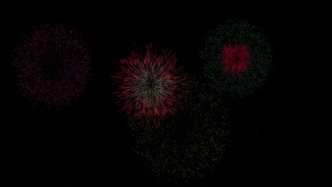 animation of colourful fireworks on black background