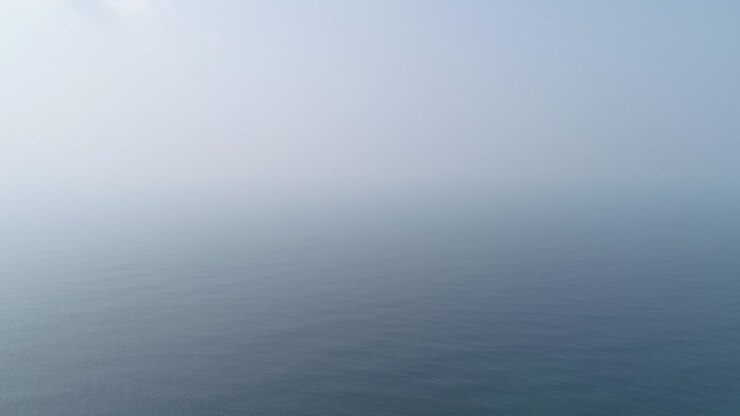 Drone aerial footage of sea landscape in the morning