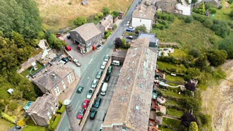 Aerial-drone-footage-of-a-typical-rural-English-Yorkshire-Village-with-mills-3