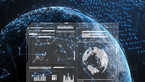 animation of data processing over globe