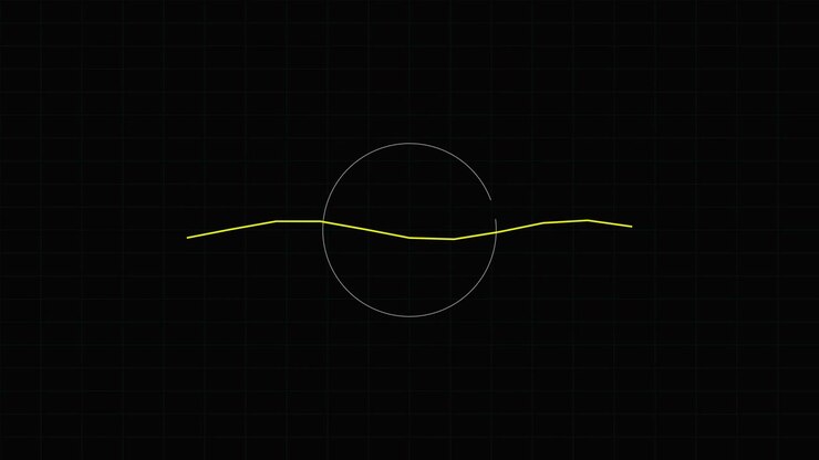 Abstrakt digital bevægelsesgrafik med geometriske linjer og bølgeformer