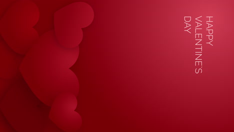 vertical video. red floating hearts symbol of love on a red background. happy valentine's day. greeting card template with empty space for text.