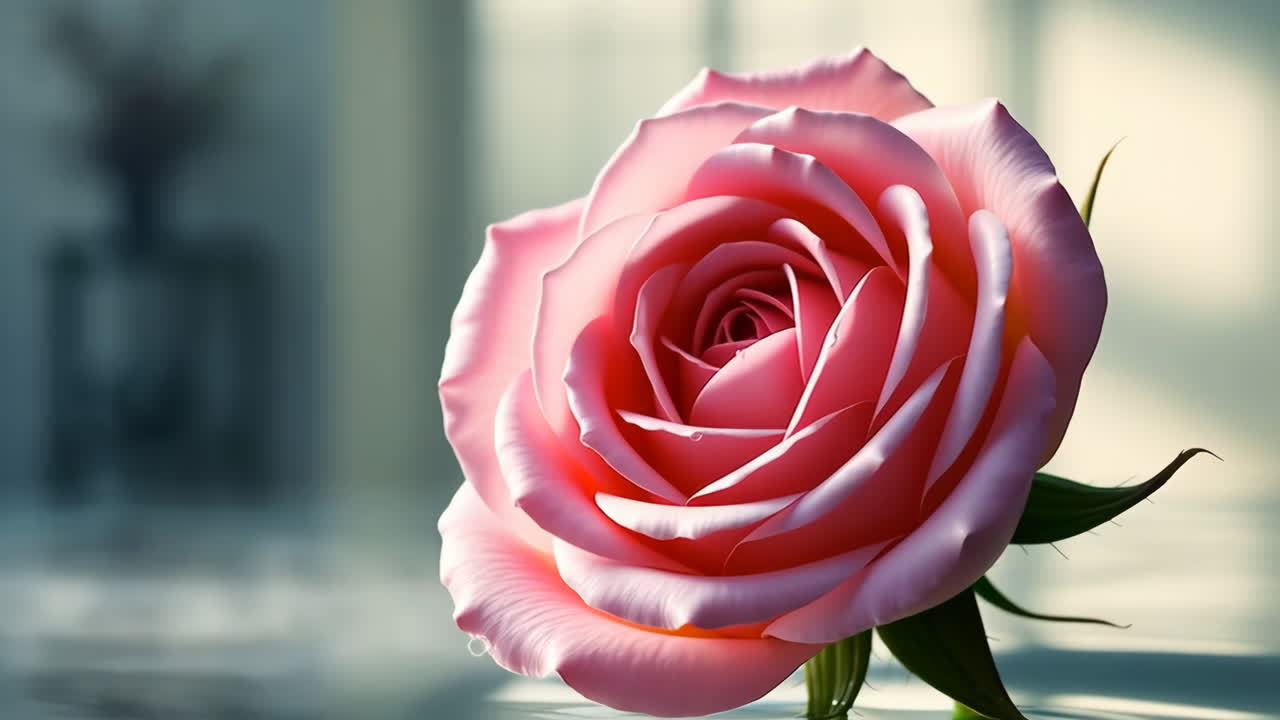Un primo piano di una bella rosa rosa
