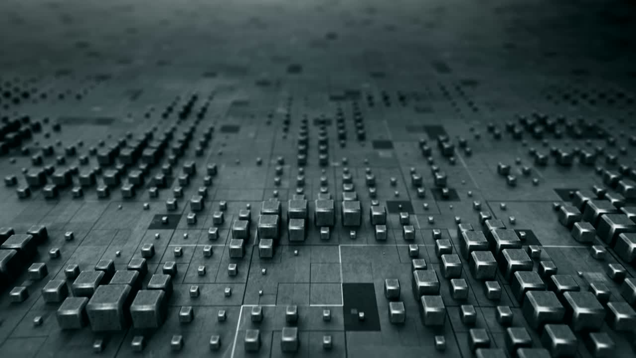 bloques en el plano bucle sin costuras animación de renderizado 3d