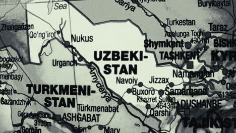 map of central asian countries: uzbekistan, turkmenistan, and surrounding regions