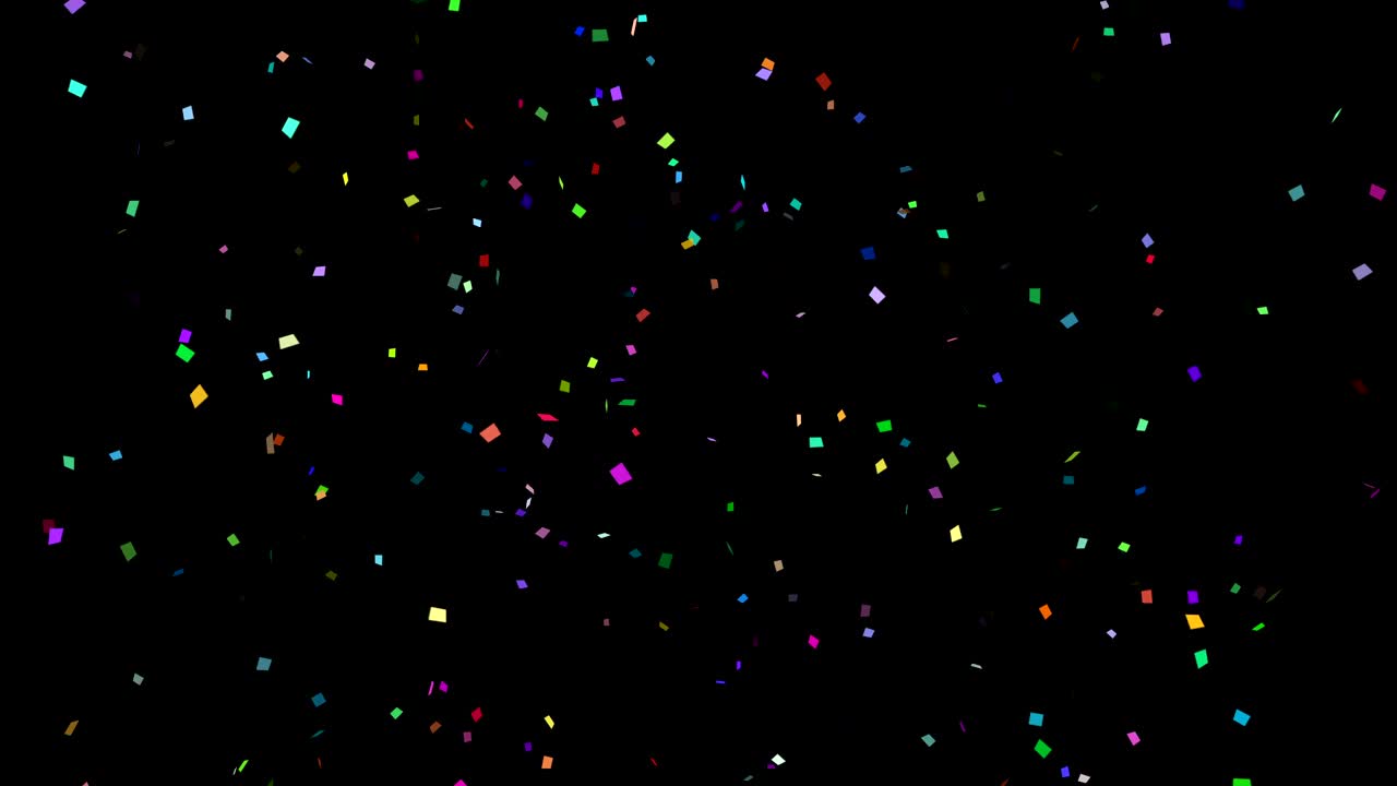 Barevná animace padajících konfet. Včetně Alpha Luma Matte. 4k video.