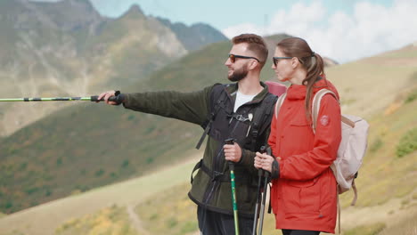 couple hiking in the mountains