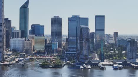 aerial view of perth cbd buildings on clear winters morning