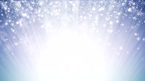 loopable, seamless loop christmas background with small snowflakes star particles. light ray beam effect.