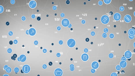 animation of network of connections with digital icons